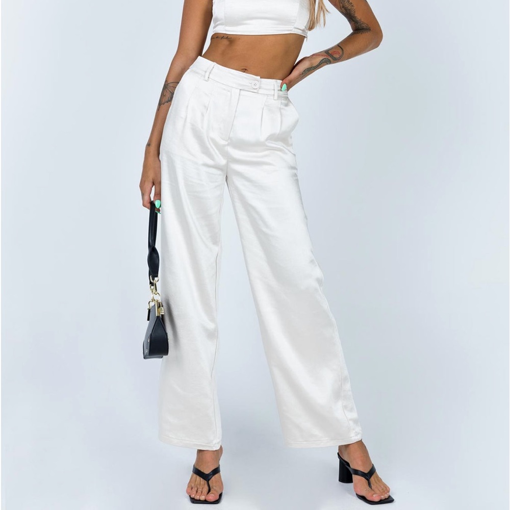 Champagne satin pants